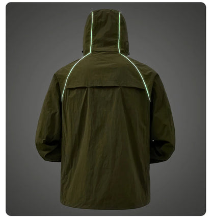 EUMERGX Waterproof Jacket for Men and Women, Windbreaker with Sun Protection for Fishing, Climbing, Hiking, Lightweight Rain Coat, Unisex, for Summer