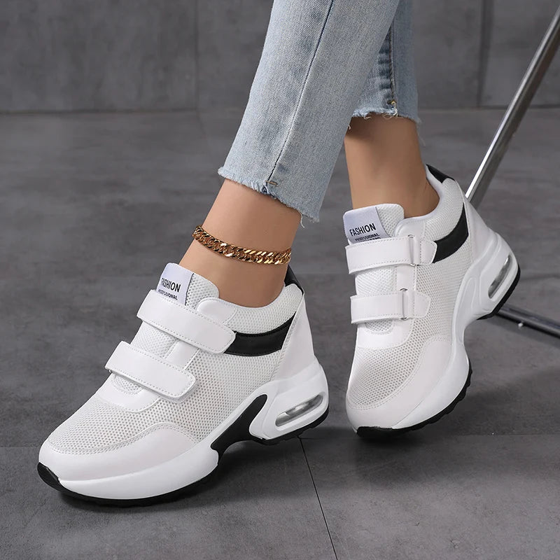 Fashion Platform Women's Shoes, Invisible Height Increasing Casual Shoes, Breathable Air Cushion Walking Travel Shoes