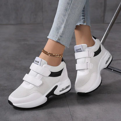 Fashion Platform Women's Shoes, Invisible Height Increasing Casual Shoes, Breathable Air Cushion Walking Travel Shoes