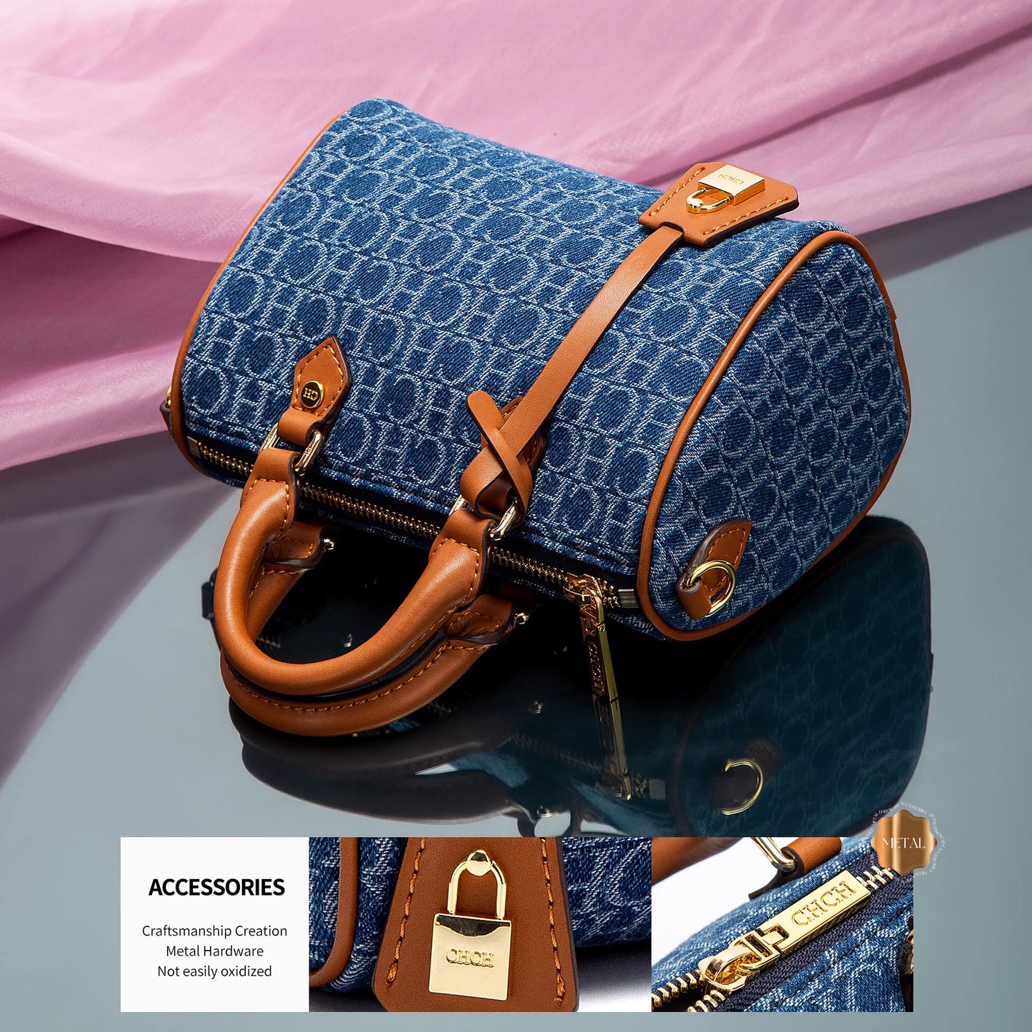 Women's Shoulder Bag, New Cowboy Spliced Pillow Bag, Women's Casual Party Handbag