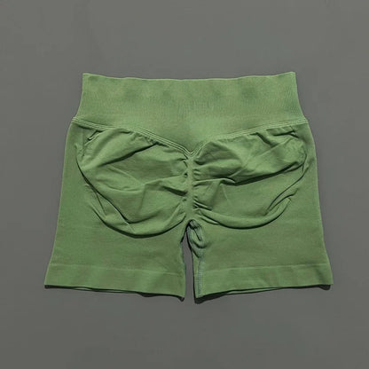 Shorts Deportivos HISTELLO Impacts de 4.5" para Mujer, Shorts de Ciclismo de Cintura Baja, Shorts de Gimnasio, Leggings de Yoga sin Costuras con Efecto Push-Up