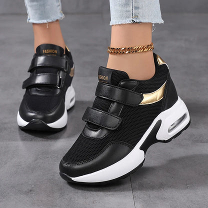 Fashion Platform Women's Shoes, Invisible Height Increasing Casual Shoes, Breathable Air Cushion Walking Travel Shoes