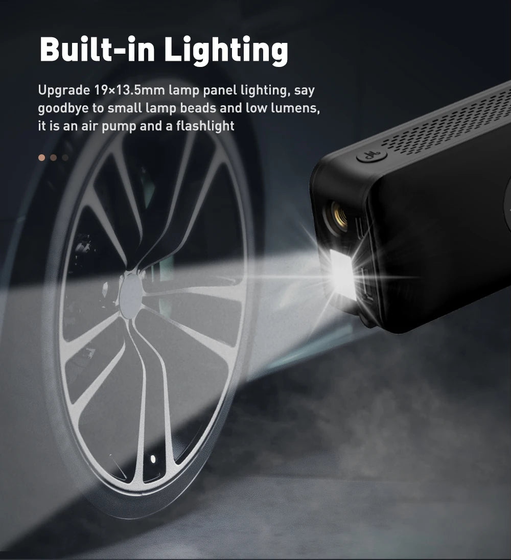 CARSUN-inflador de neumáticos con bomba de aire recargable, compresor portátil, inflador de neumáticos de coche inalámbrico Digital para bolas de bicicleta