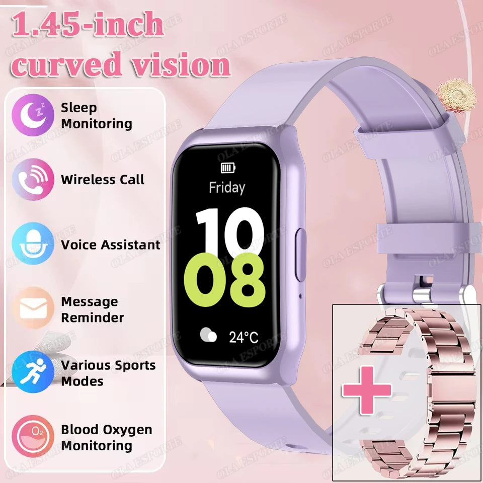 Para mujeres hombres reloj inteligente pantalla AMOLED salud monitoreo del ritmo cardíaco Bluetooth llamada IP68 impermeable deporte al aire libre pulsera inteligente