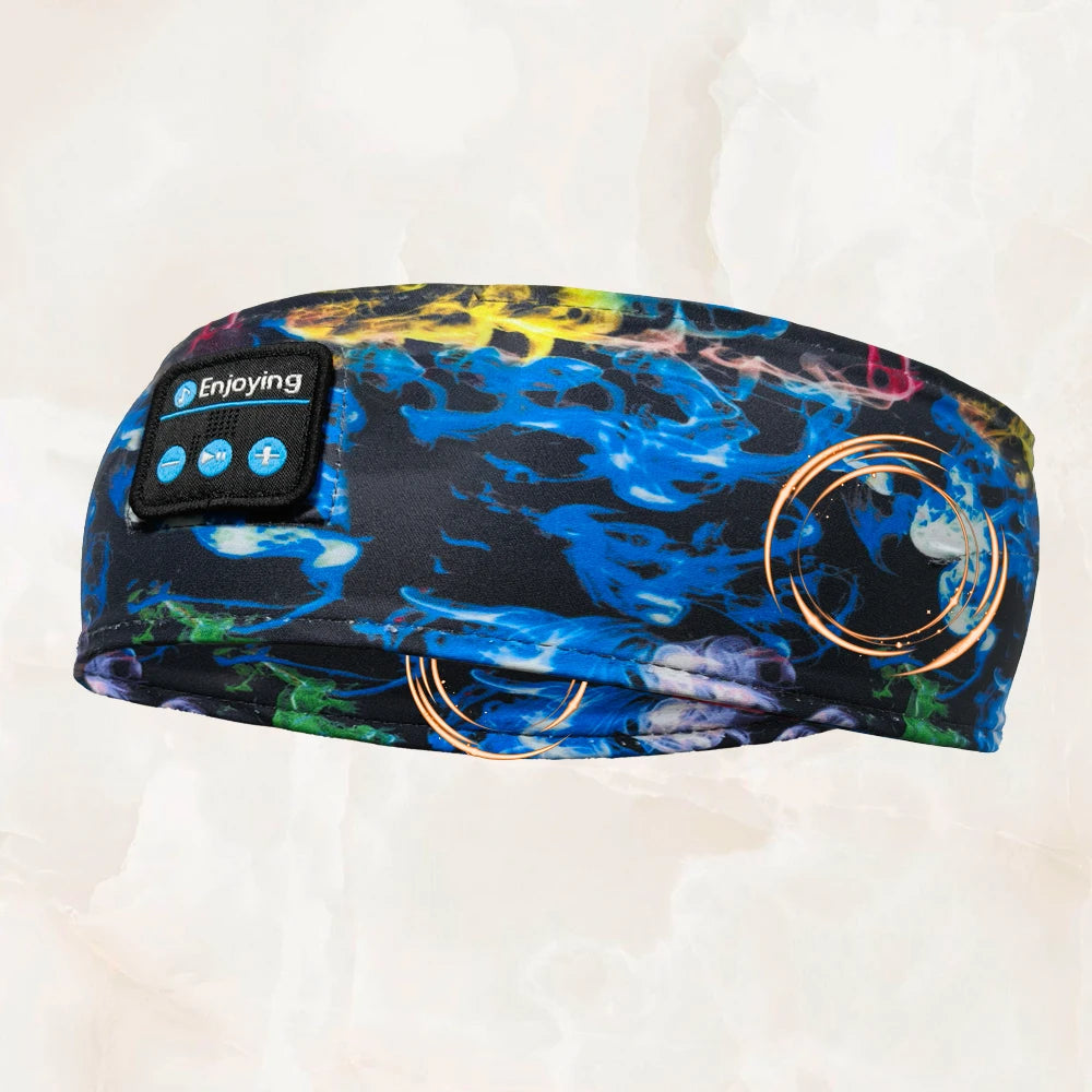 HOMEFISH BT Sports Headband Headphones for Sleeping Elastic Wireless Music Eye Mask Headphones Wireless Bluetooth Headband