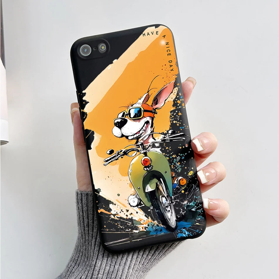 For iPhone 5 5S Case Cute Bear Cartoon Frog Painted Soft Cover For iPhone SE 2016 2020 2022 SE2 Silicone Phone Case Coque Funda