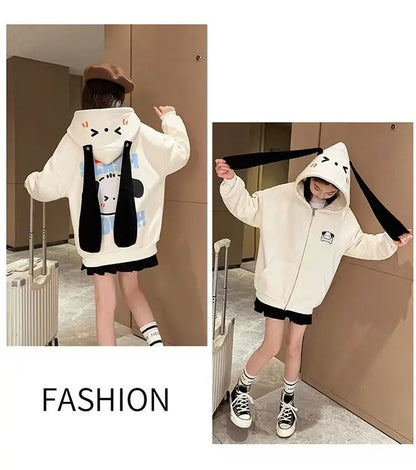 Korean-style long-eared Pacha dog hoodie, loose, trendy, and versatile, for toddlers