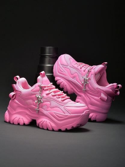 Zapatos vulcanizados informales para mujer, zapatillas ligeras con plataforma negra y tacones altos, estilo punk de Halloween para mujer
