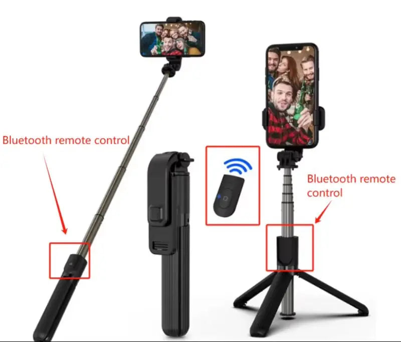 H1 Wireless Bluetooth Selfie Stick Tripod Monopod Phone Holder for Outdoor Travel 3 in 1