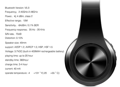 Regalo para Mujer Auriculares inalámbricos dorados Auriculares Bluetooth Auriculares estéreo Juego con micrófono incorporado con universal para Android e iOS