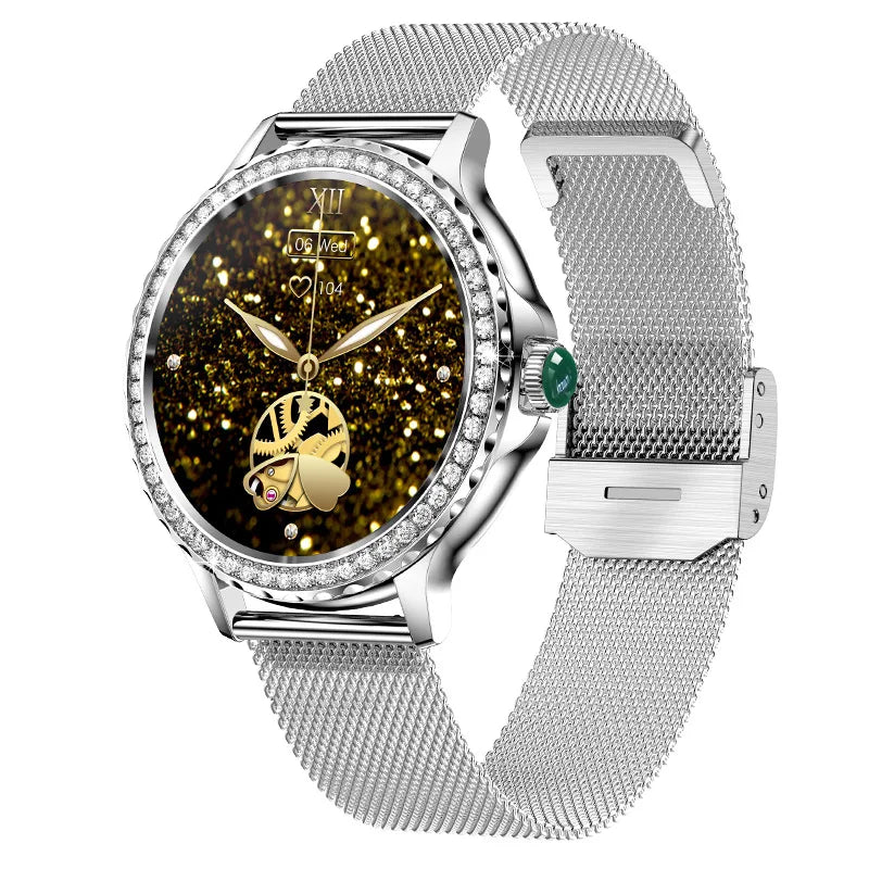 Reloj inteligente de moda para mujer NX19 llamada bluetooth pulsera deportiva inteligente IP68 reloj impermeable con diamantes