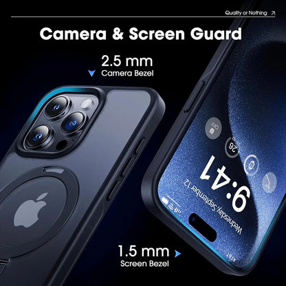 Funda magnética para teléfono móvil con soporte de anillo para iPhone 17 Pro Max Air 16 16E 15 14 funda Plus 13 11 12 fundas para móvil con soporte