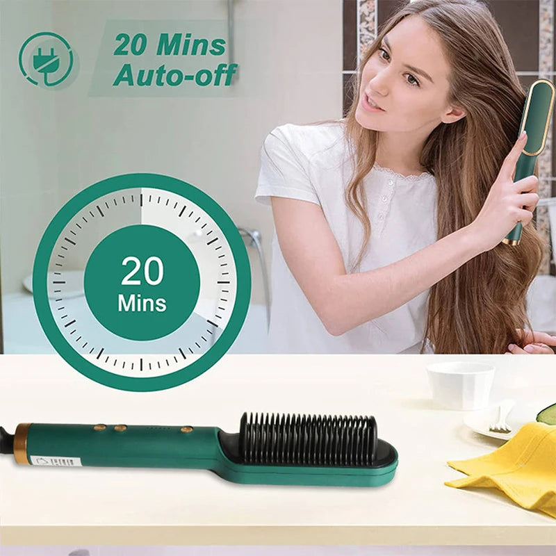 Peine de pelo liso profesional para mujer, cepillo de pelo liso portátil con revestimiento de cerámica, herramienta de peinado para salón, gran oferta