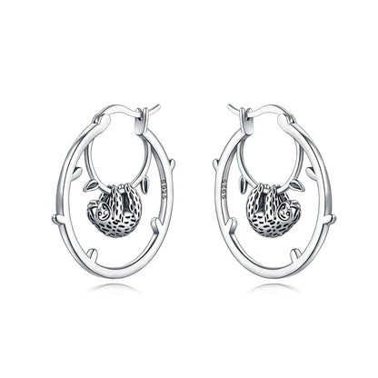 Pendientes de aro de bambú para mujer, de Plata de Ley 925 originales, con bonito Panda, joyería fina, regalos de fiesta de cumpleaños