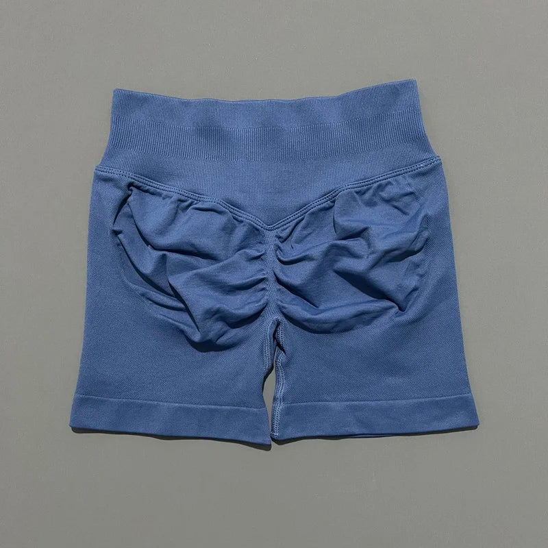 Shorts Deportivos HISTELLO Impacts de 4.5" para Mujer, Shorts de Ciclismo de Cintura Baja, Shorts de Gimnasio, Leggings de Yoga sin Costuras con Efecto Push-Up