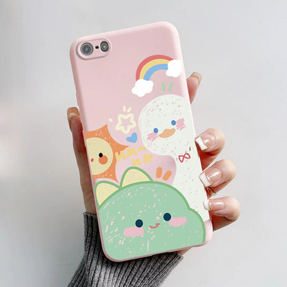For iPhone 5 5S Case Cute Bear Cartoon Frog Painted Soft Cover For iPhone SE 2016 2020 2022 SE2 Silicone Phone Case Coque Funda