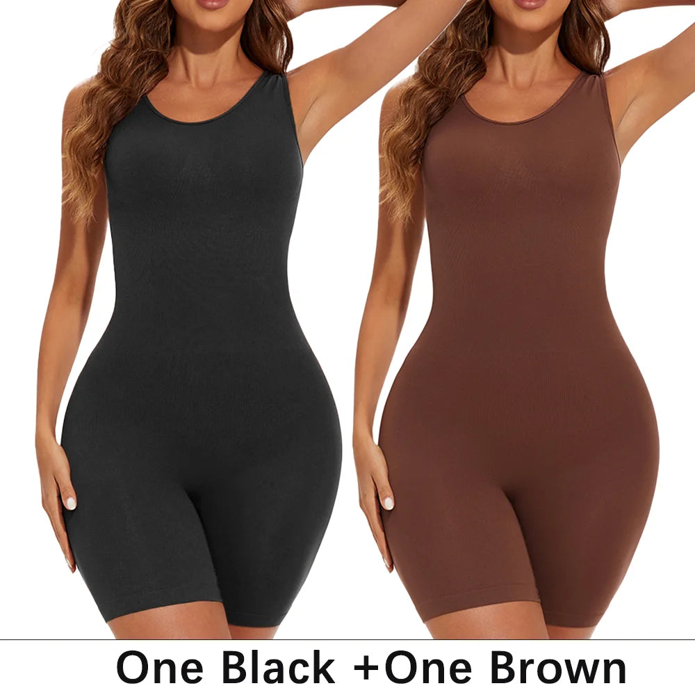 POKARLA Sexy Full Coverage Bodysuits, Thigh Shaper, Wide Shoulder Strap Shapewear Bodysuit, Seamless Girdle, Slimming.