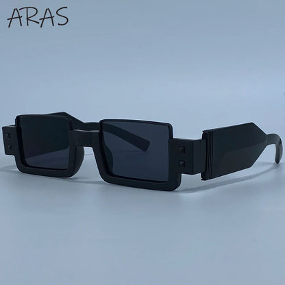 Punk Y2K 2026 Square Luxury Brand Sunglasses, Retro Steampunk Sunglasses for Women, Outdoor UV400 Sunglasses