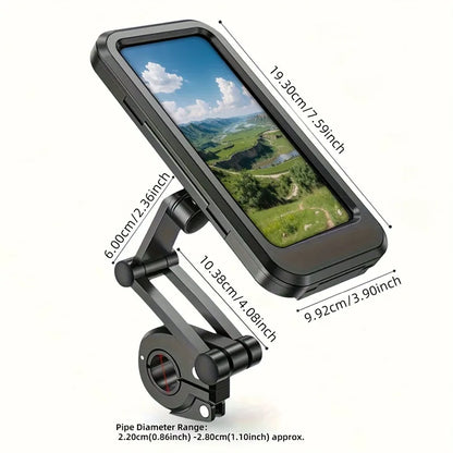 Waterproof motorcycle cell phone holder, universal bicycle, 360° rotating GPS phone holder
