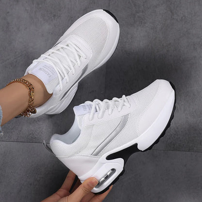 Fashion Platform Women's Shoes, Invisible Height Increasing Casual Shoes, Breathable Air Cushion Walking Travel Shoes
