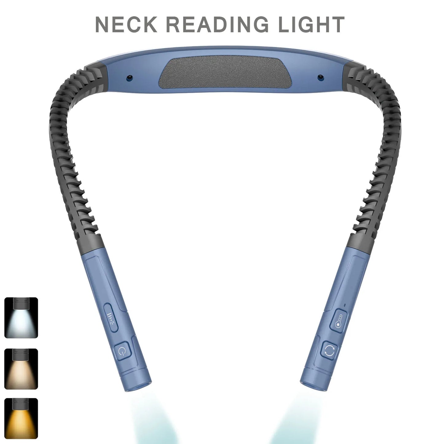 Luz LED de lectura para el cuello, 3 colores, 3 brillos, lámpara de lectura para libros, lámpara recargable por Usb, lámpara Flexible para leer el cuello y el brazo, lámpara para libros