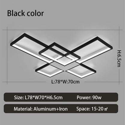 Luces Led de techo modernas para sala de estar, dormitorio, lustre, decoración del hogar, luz de techo regulable, accesorios de lámpara de techo negro/dorado