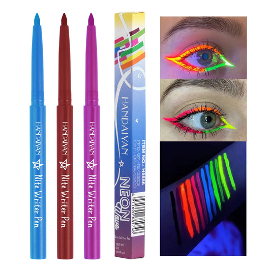 New 12-color fluorescent eyeliner pencil, neon light, waterproof, multi-functional, body paint, popular cosmetics for parties and holidays