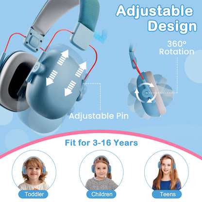 Kids protective ear muffs, 27dB hearing protection, soundproof headphones, safety reduction, noise cancelling