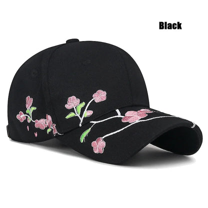 Nueva tendencia nacional gorra de pico de pato sombrero para el sol primavera y otoño bordado de flor de ciruelo estilo nacional gorra de béisbol de ala curva