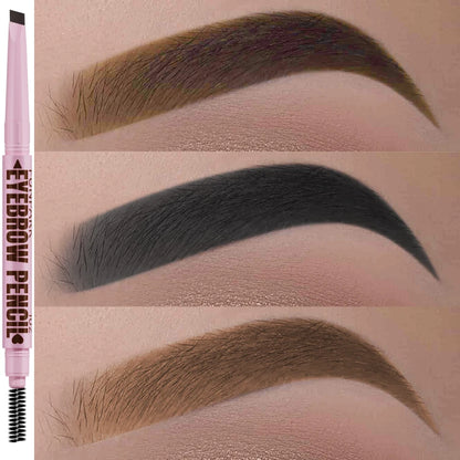 Lápiz de cejas 2 en 1, cosméticos profesionales, maquillaje para mujeres, 5 colores, pincel de tatuaje de cejas resistente al agua, lápiz de cejas de larga duración
