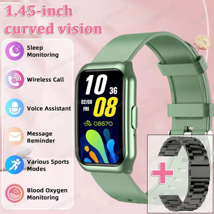 Para mujeres hombres reloj inteligente pantalla AMOLED salud monitoreo del ritmo cardíaco Bluetooth llamada IP68 impermeable deporte al aire libre pulsera inteligente