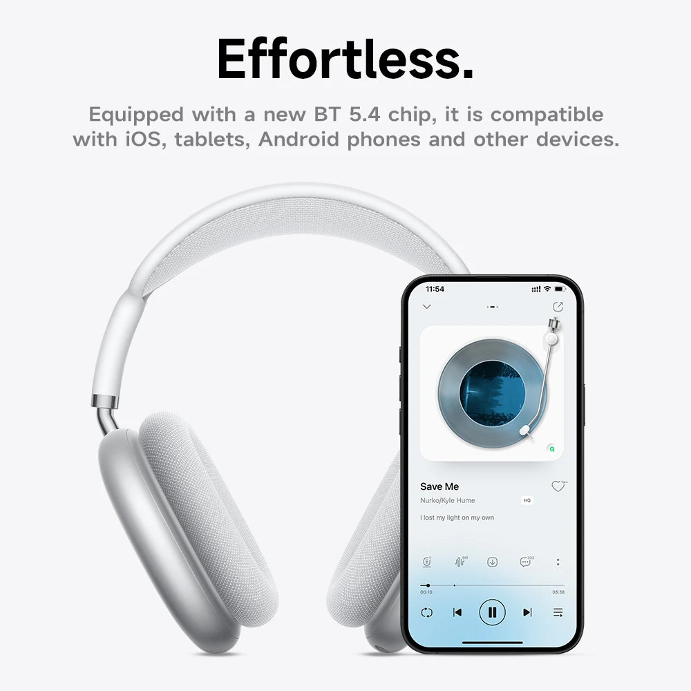 HOCO W65 Plus ANC auriculares Bluetooth con reducción de ruido sobre la oreja auriculares inalámbricos grandes sonidos de alta fidelidad auriculares deportivos con botón