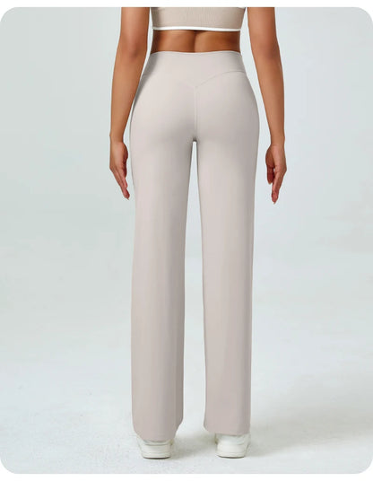 Women's High Waisted Straight Leg Yoga Pants, Naked Feeling, Butt Lift, Loose Fit, Workout Pants, Slimming Gym Pants
