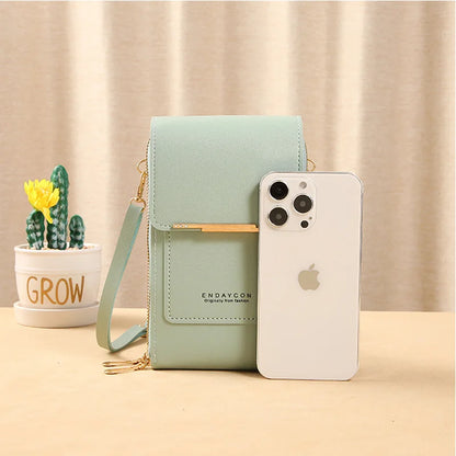 Women Crossbody Shoulder Bags Wallets Touch Screen Cell Phone Purse Soft Leather Strap Handbag for Female Luxury Messenger Bags