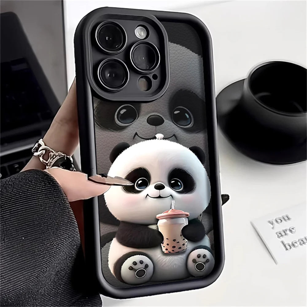 Soft TPU Panda Case for iPhone 15 Pro Max, Cases for iPhone 16 17 Air 13 14 11 12 16E 7 8 Plus SE 17promax 16promax