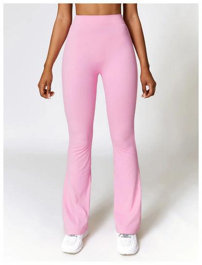 Women's V-shaped Yoga Pants, Flared Leggings, High-Waisted Wide-Leg Pants, Sports Flared Pants for Gym and Fitness, Dance Pants.