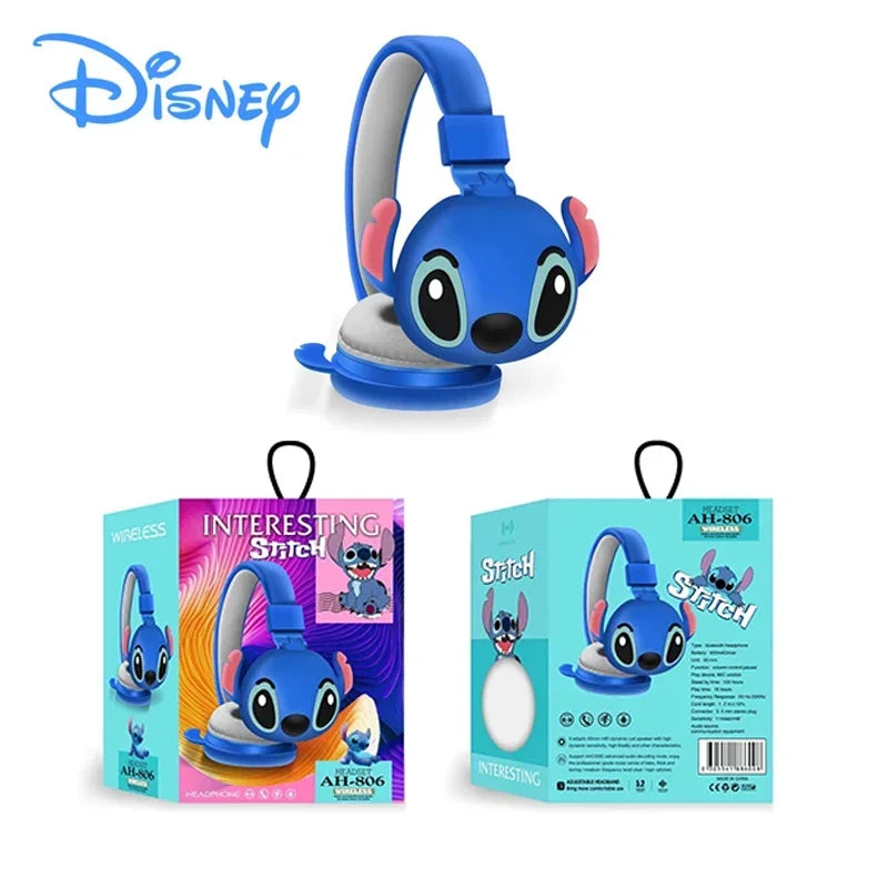 New AH-806 Bluetooth Wireless Headphones with HIFI Stereo Sound, Foldable, with Microphone, Gift for Kids, Anime and Cartoon Design