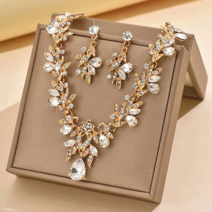 3 Pcs New Fashion Necklace Sets for Women Water Drop Necklace Choker Pendant Jewelry Set for Prom Birthday Wedding Bridal