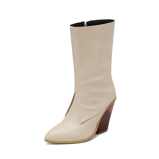 Women's Boots Designer Boots Women's Fashion Sexy High Heels Pointed Side Zipper Short Boots Platform Shoes Plus Size 48 4005