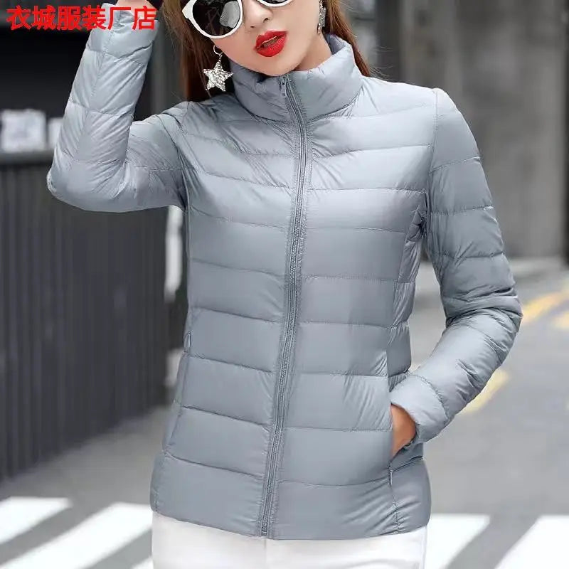 New Women's Hooded Down Jacket, Short, Thick, Warm, Casual, Lightweight, Korean Style, Simple Design