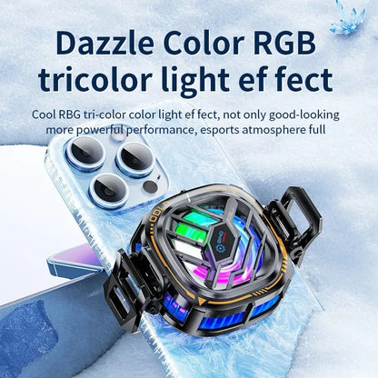X76 2 en 1 ventilador de refrigeración de radiador móvil magnético 3 velocidades RGB para juego de teléfono PUBG iPhone Samsung Huawei