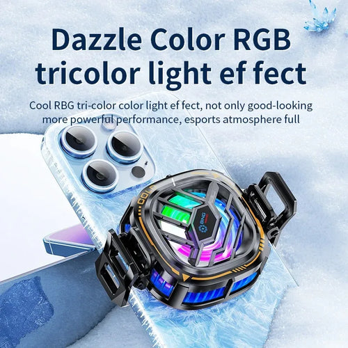 X76 2 en 1 ventilador de refrigeración de radiador móvil magnético 3 velocidades RGB para juego de teléfono PUBG iPhone Samsung Huawei