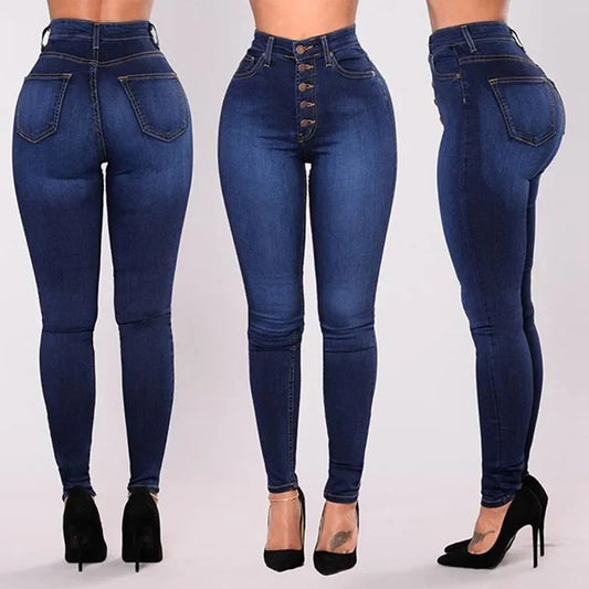 Pantalones vaqueros para mujer, pantalones vaqueros Push Up de cintura alta, elásticos, para mamá, pantalones pitillo vaqueros lavados para mujer