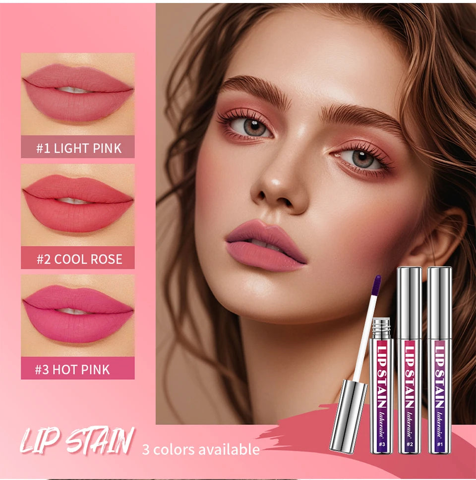 Tinte de labios rosa resistente al agua de larga duración, taza antiadherente a prueba de transferencia, tinte de labios Natural, cosméticos para mujer