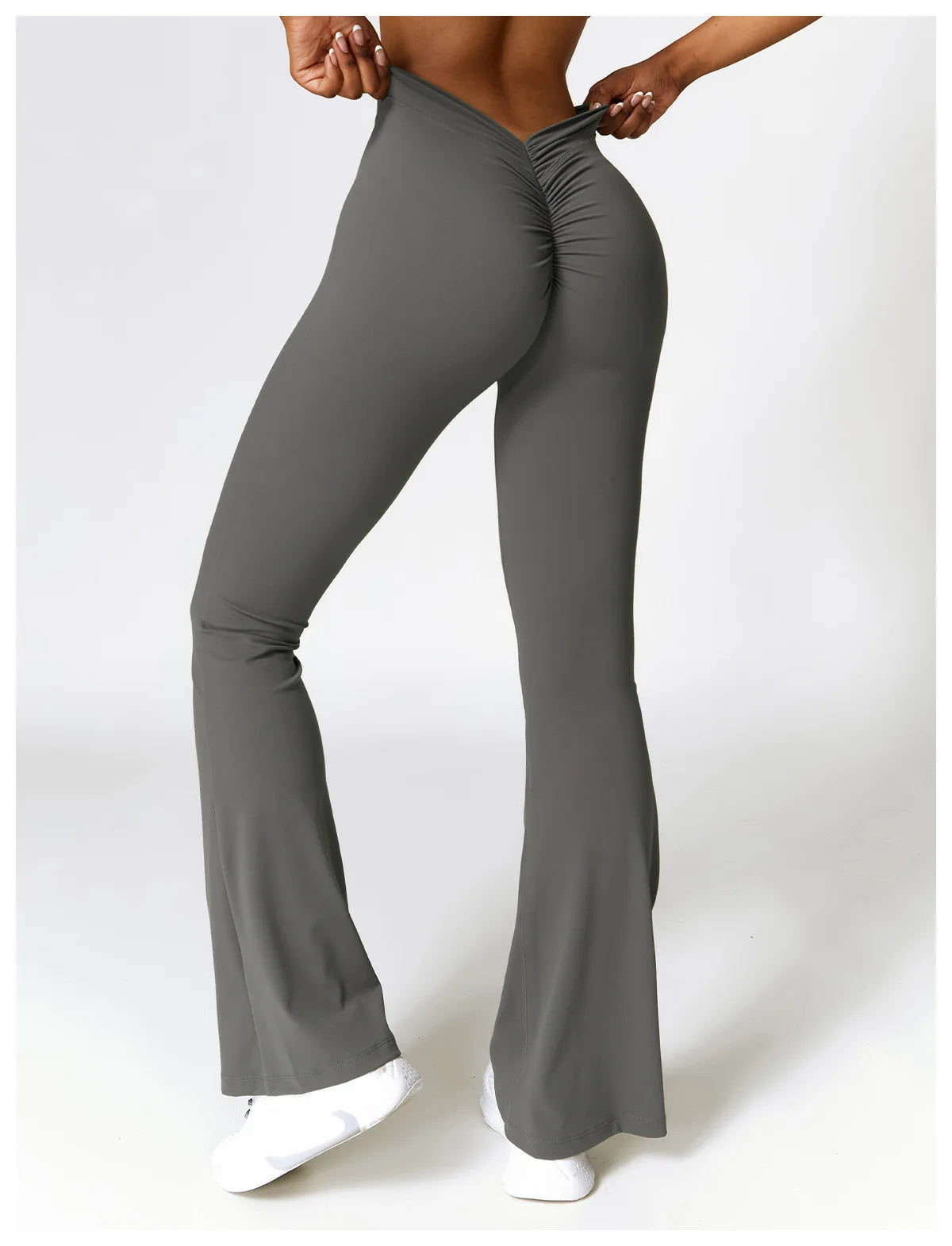 Women's V-shaped Yoga Pants, Flared Leggings, High-Waisted Wide-Leg Pants, Sports Flared Pants for Gym and Fitness, Dance Pants.