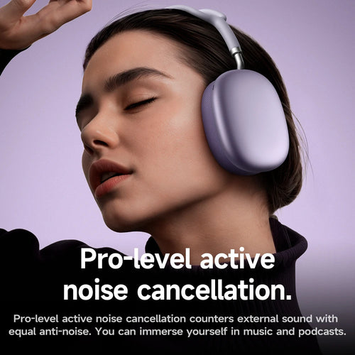 HOCO W65 Plus ANC auriculares Bluetooth con reducción de ruido sobre la oreja auriculares inalámbricos grandes sonidos de alta fidelidad auriculares deportivos con botón