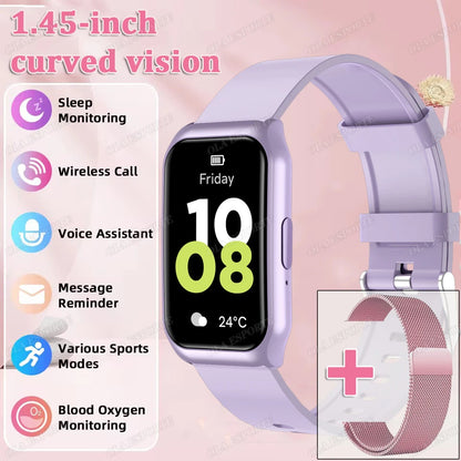 Para mujeres hombres reloj inteligente pantalla AMOLED salud monitoreo del ritmo cardíaco Bluetooth llamada IP68 impermeable deporte al aire libre pulsera inteligente