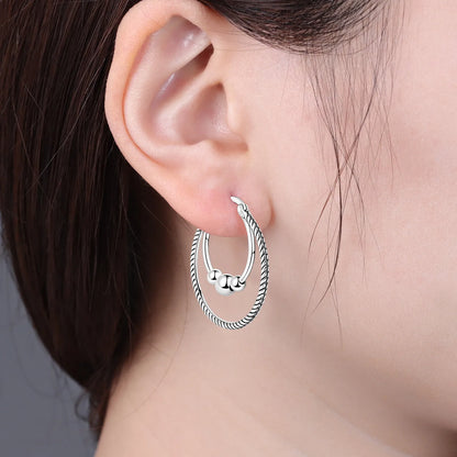 Pendientes de aro de bambú para mujer, de Plata de Ley 925 originales, con bonito Panda, joyería fina, regalos de fiesta de cumpleaños