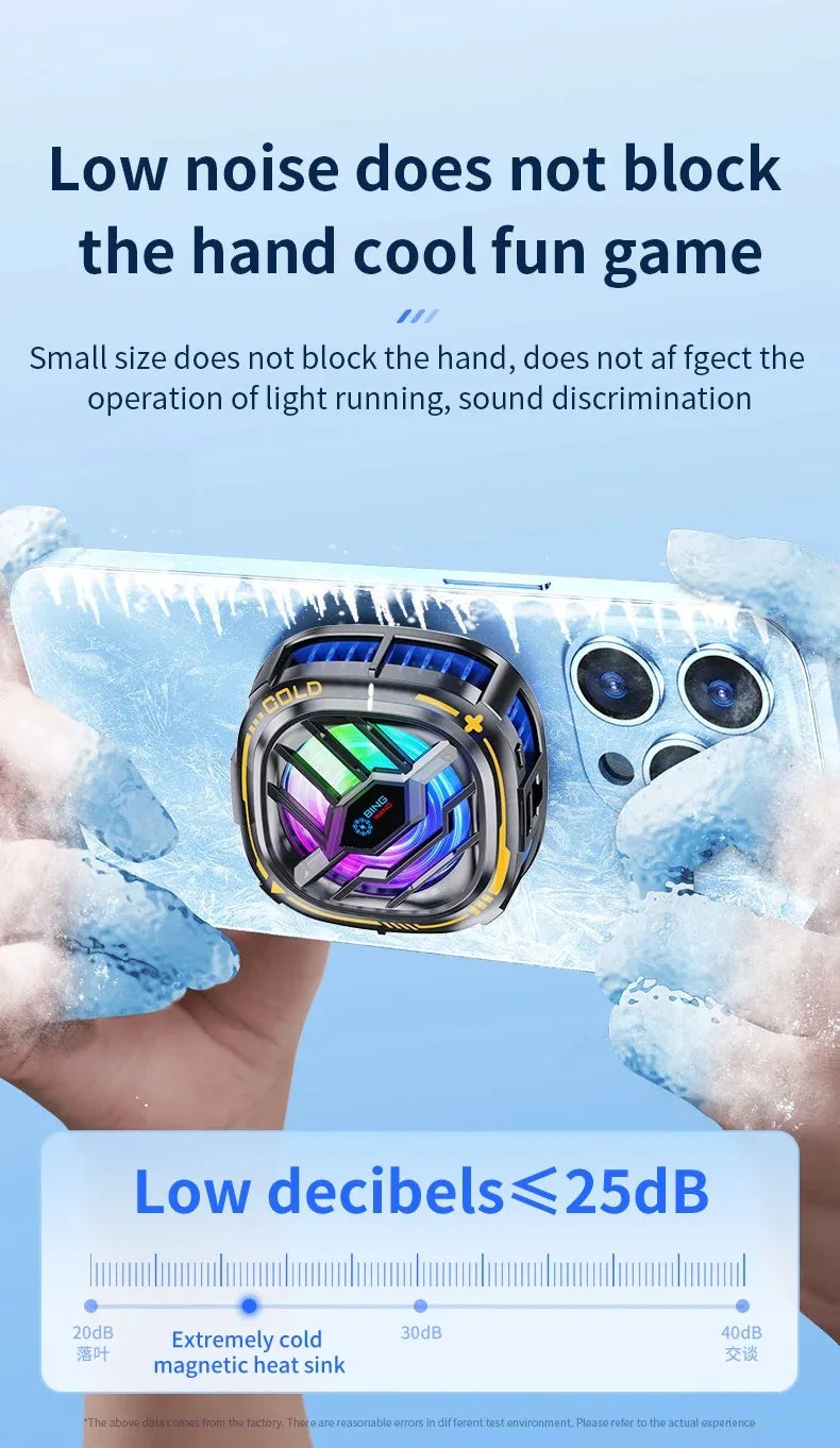 X76 2 en 1 ventilador de refrigeración de radiador móvil magnético 3 velocidades RGB para juego de teléfono PUBG iPhone Samsung Huawei