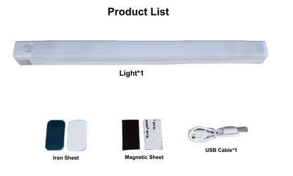 Tira de luces LED con Sensor de movimiento, luz nocturna con Sensor inalámbrico, Detector recargable por USB, lámpara de pared, armario de cocina y almacenamiento
